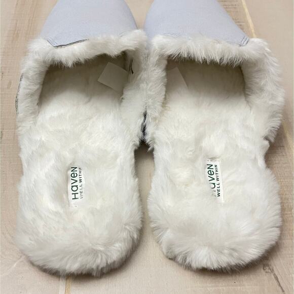 Haven Well Within Slippers Women’s Sz 10 100% Suede Leather with Faux Fur lining - Picture 3 of 9